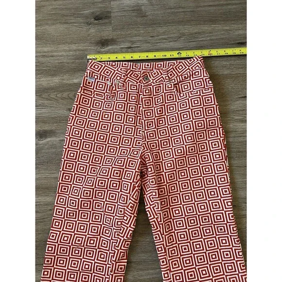 The Ragged Priest Hight Waisted Red & White Printed Jeans Size 30 - Picture 6 of 9